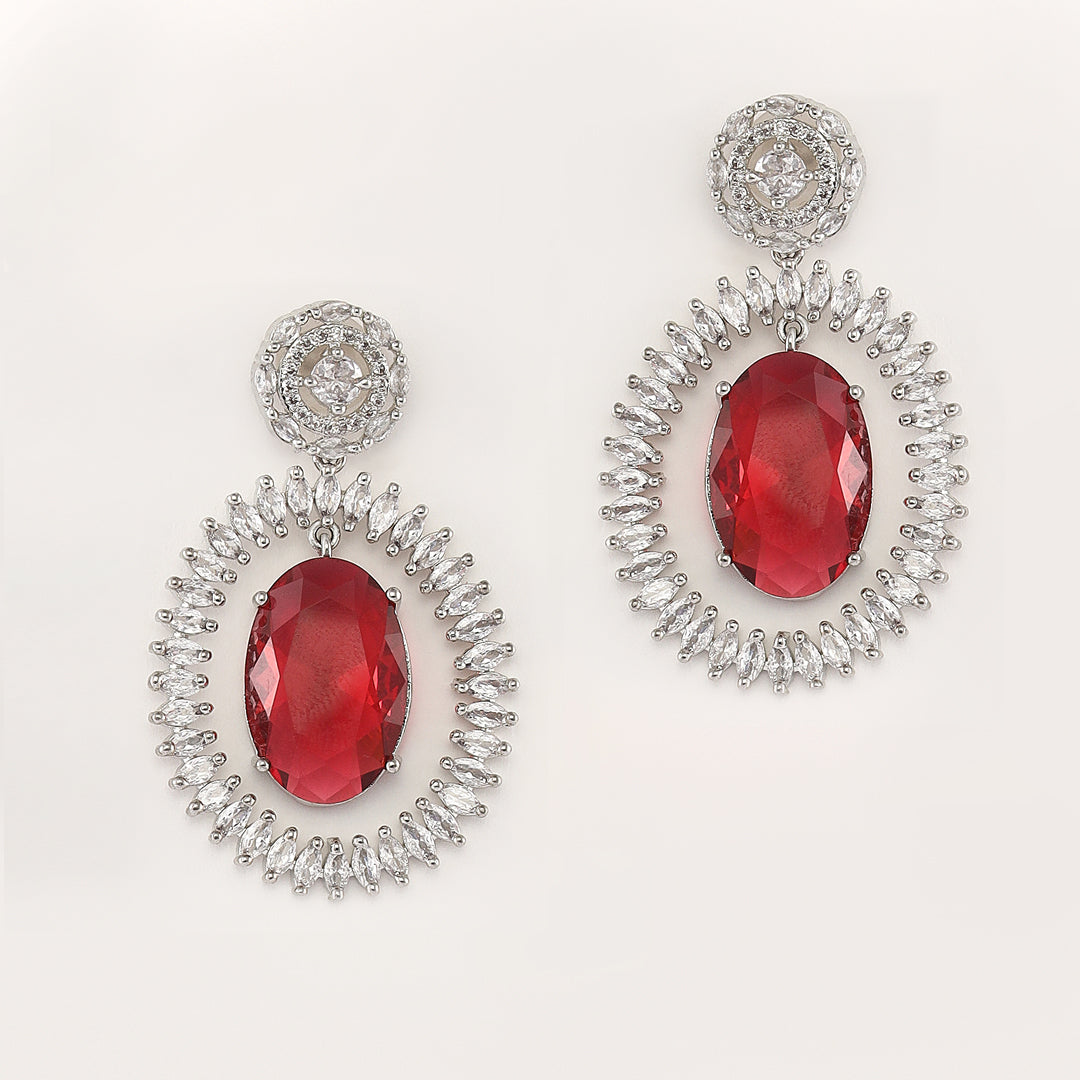 SAMPOORN'S AMERICAN DIAMOND DANGLING EARRINGS