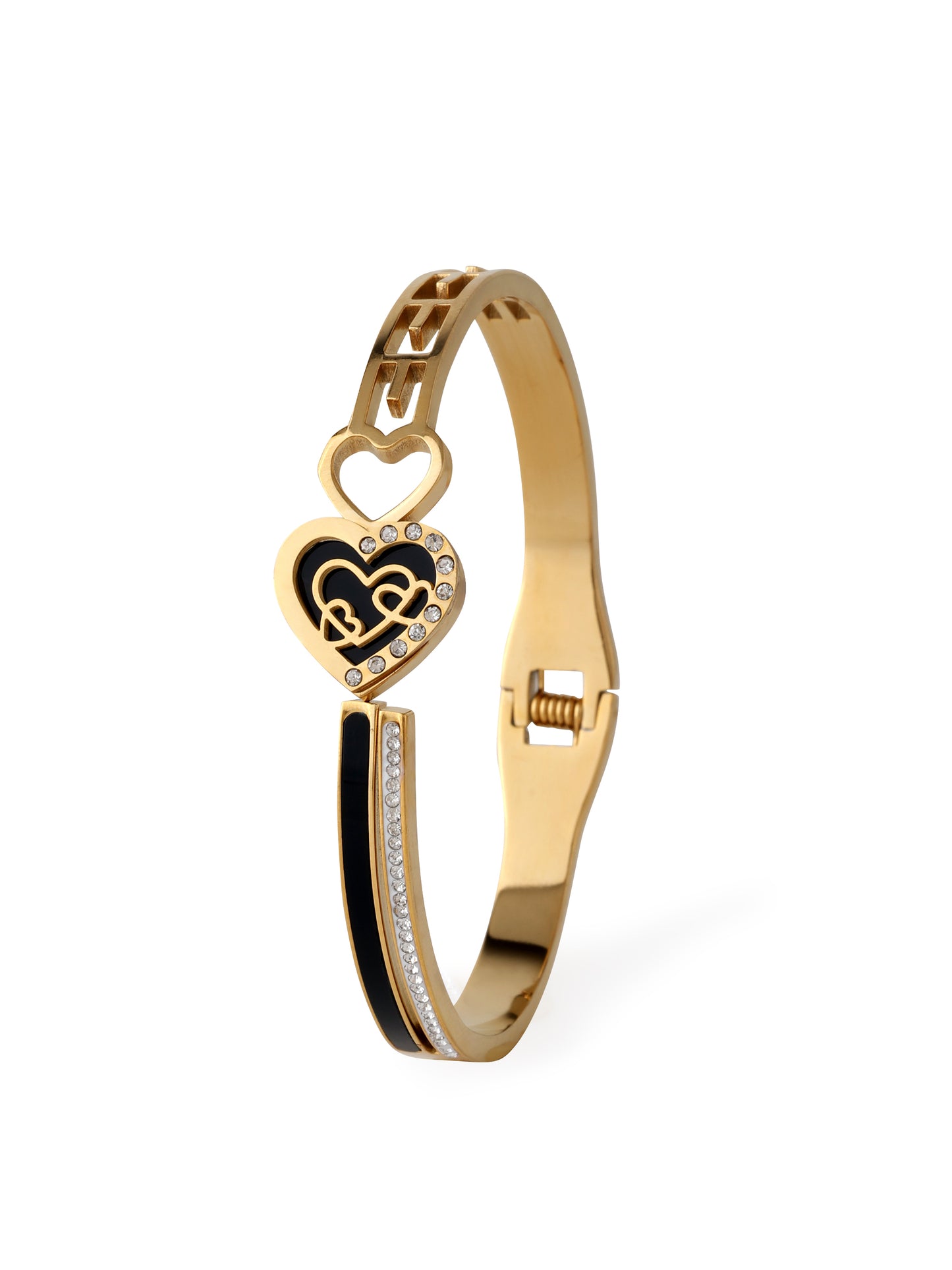 Black Heart Gold Plated Anti Tarnish Bracelet