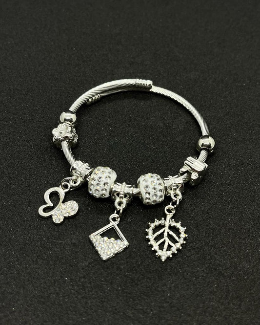 Silver Plated with Butterfly Charms Pandora Bracelet