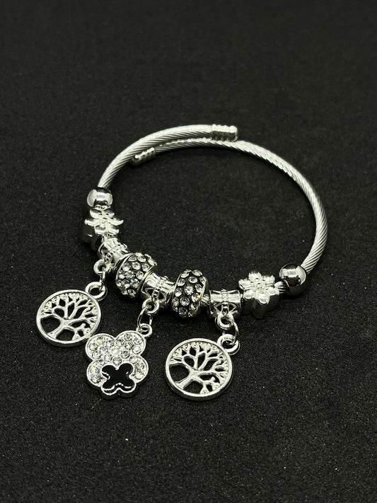 Silver Plated with Beads Charms Pandora Bracelet