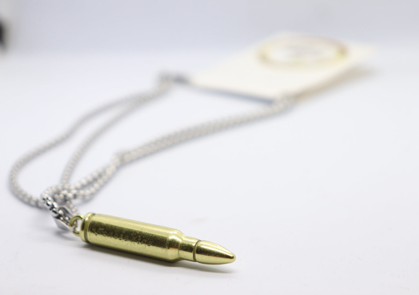 Anti Tarnish Stainless Steel Rifle Bullet Pendant Necklace