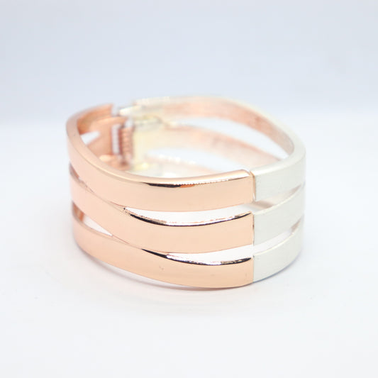 Dual Colored Rose Gold and Stunning Silver Anti-Tarnish Bracelet