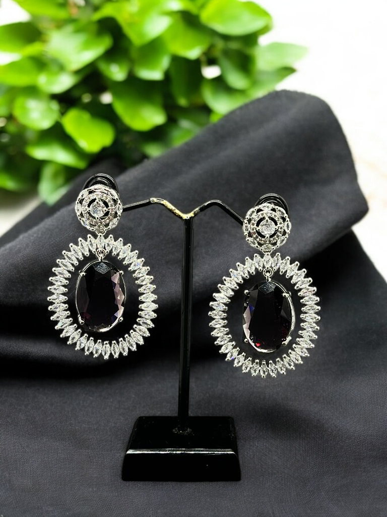 SAMPOORN'S AMERICAN DIAMOND DANGLING EARRINGS