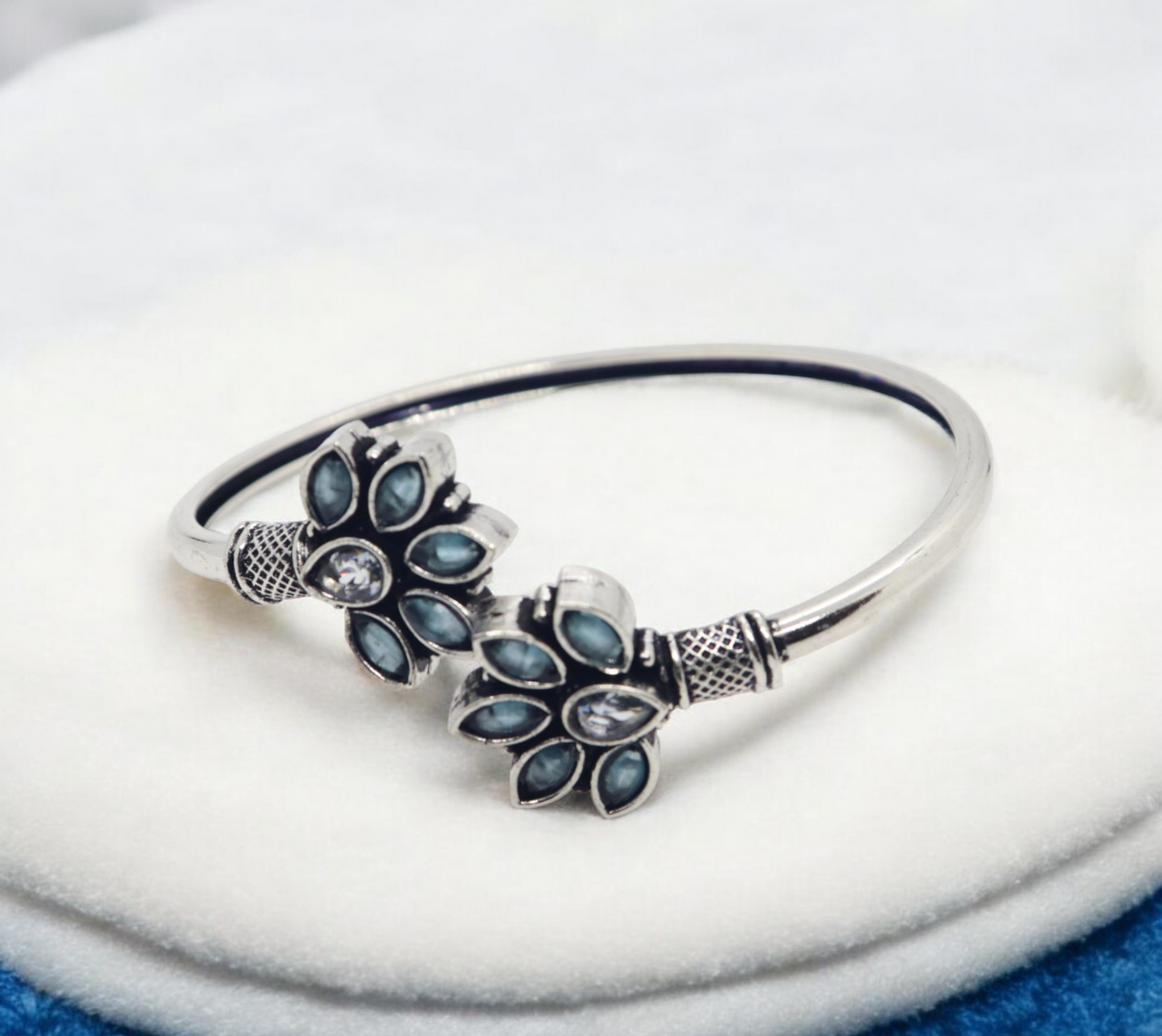 German Silver Flower Bracelet