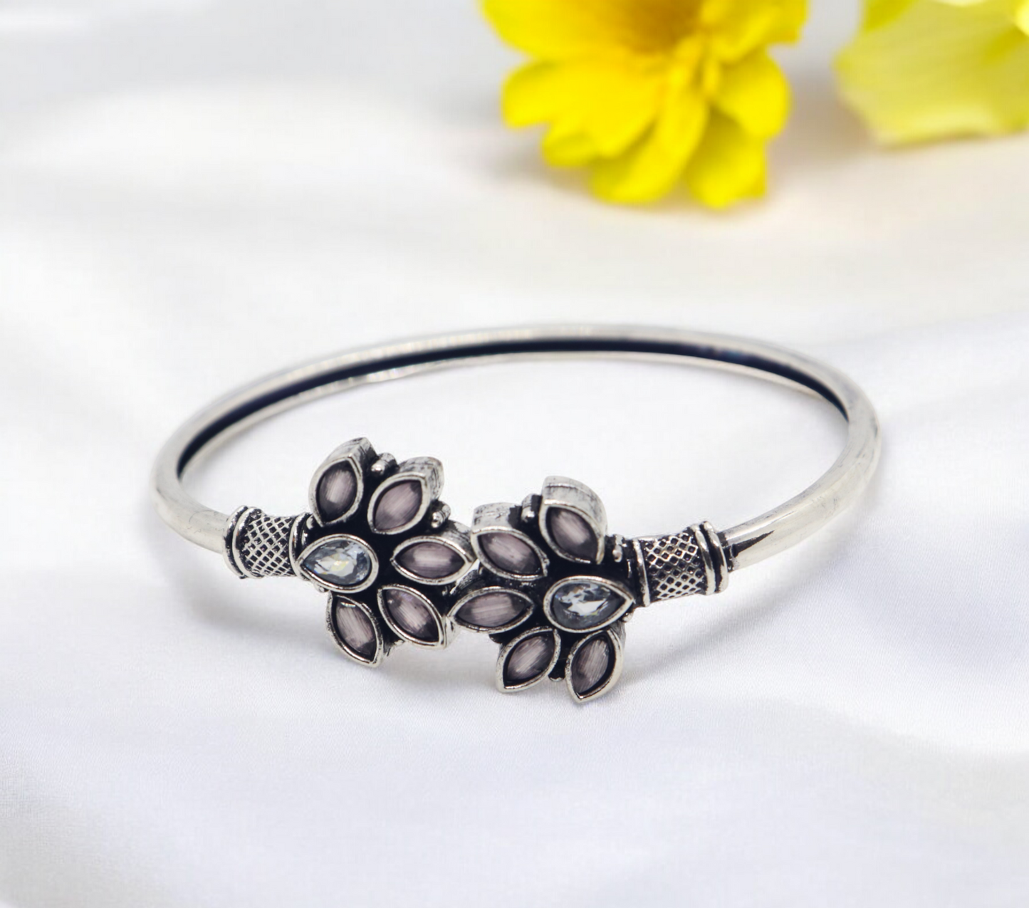 German Silver Flower Bracelet