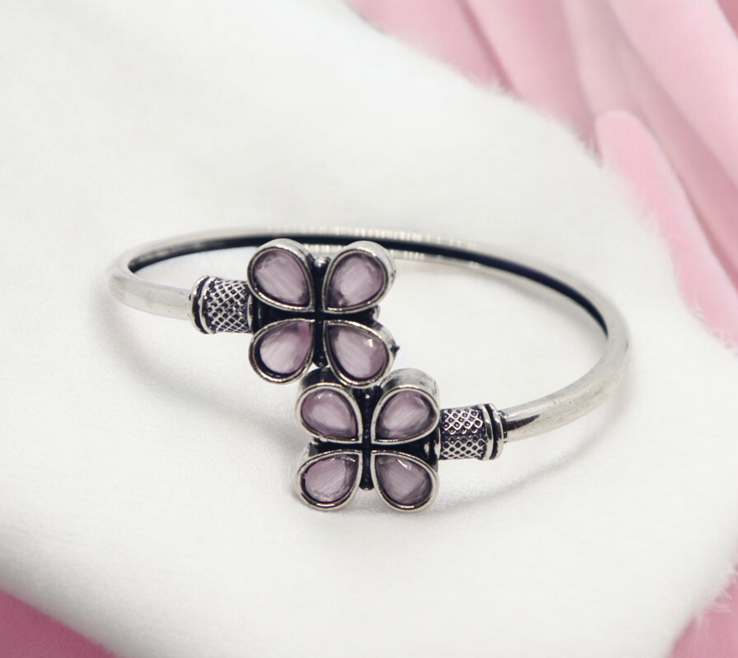 German Silver Flower Petals Bracelet